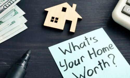 Chic visual encouraging homeowners to explore the value of their residence in an upscale market.